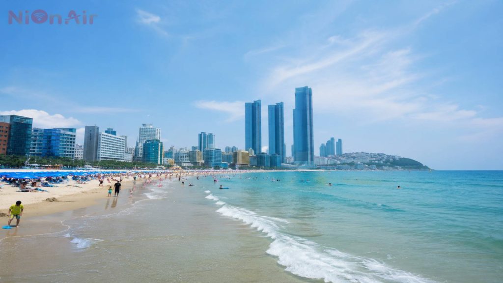 Tận hưởng làn countries biển xanh trong ở Busan