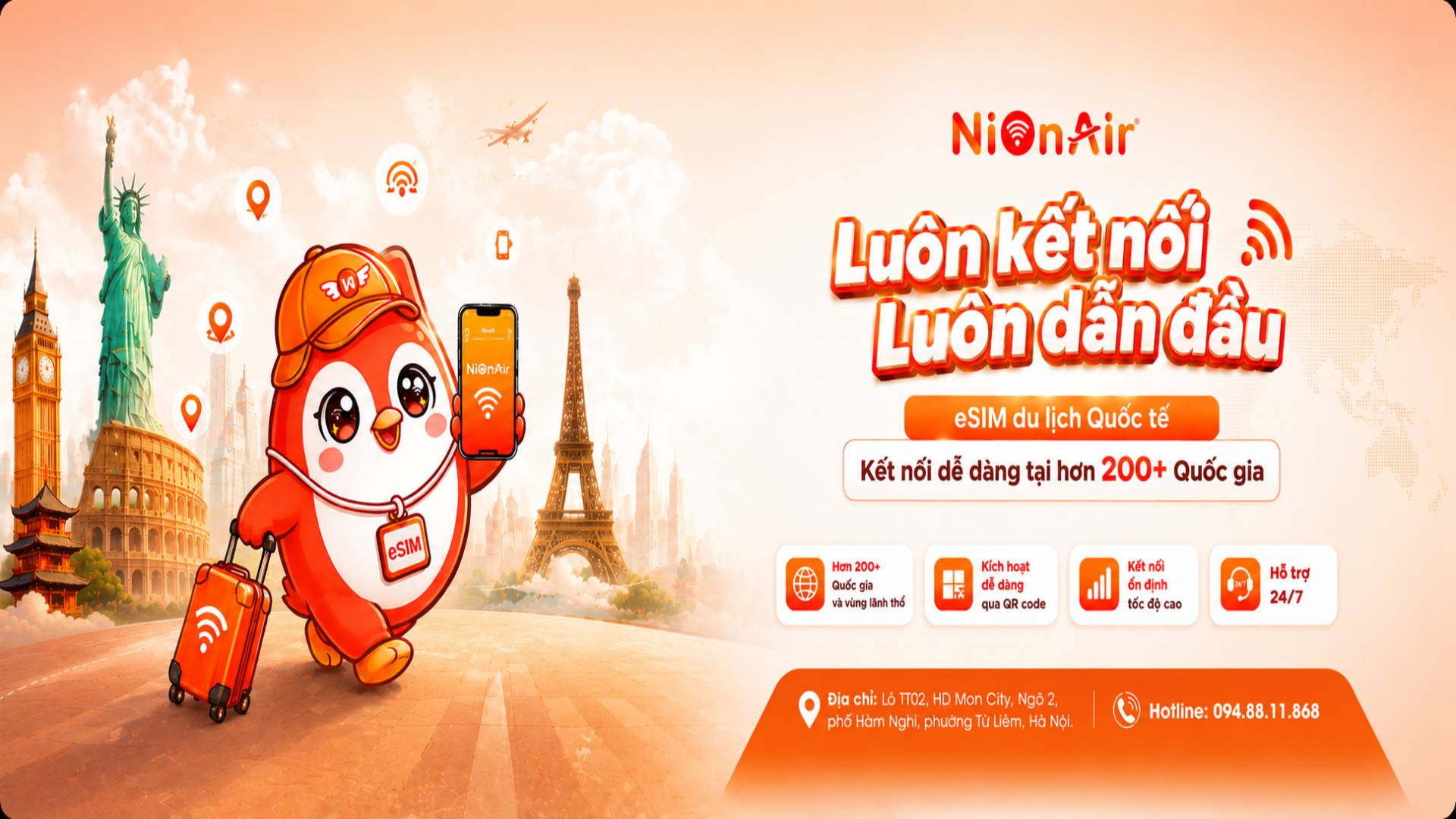 Kết nối eSIM du lịch Nhật Bản tốc độ cao cùng NionAir