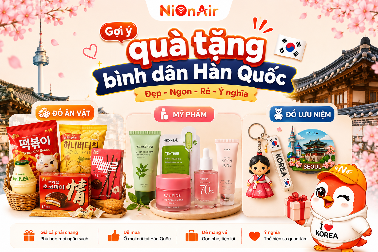 Gợi ý một số quà tặng bình dân Hàn Quốc “ngon - bổ - rẻ”