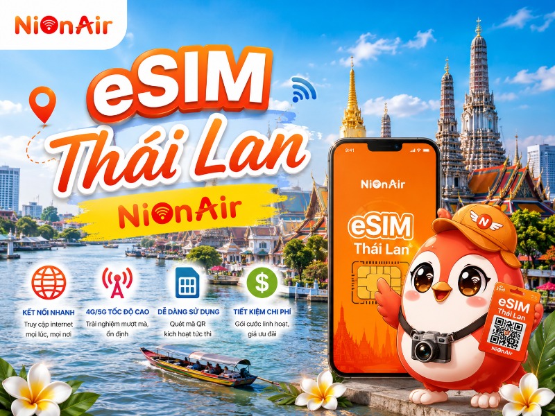 eSIM Thailand NionAir giúp tối ưu cost connection Internet 4G